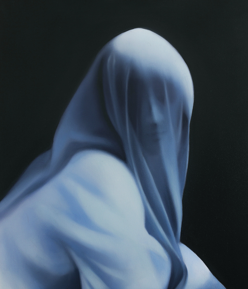 Patrycja Pietka I Can Be Silent 2024 Olja p&aring; duk 70 X 60 Cm Liten